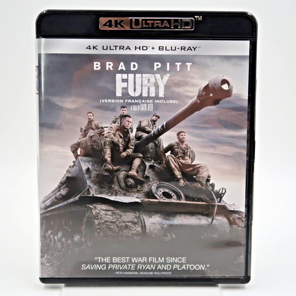 Fury 4K Ultra HD Blu-ray Brad Pitt Shia LaBeouf War Movie Sony Pictures